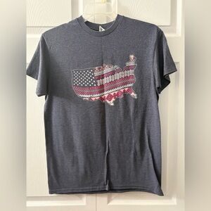 Heather grey/Blue Graphic T-Shirt